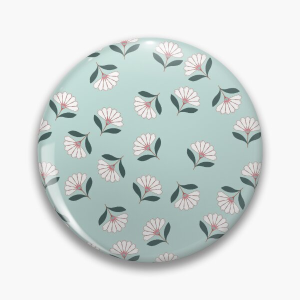 Item preview, Delicate retro floral pattern in mint, pink & petrol designed and sold by soulthreads.pattern.