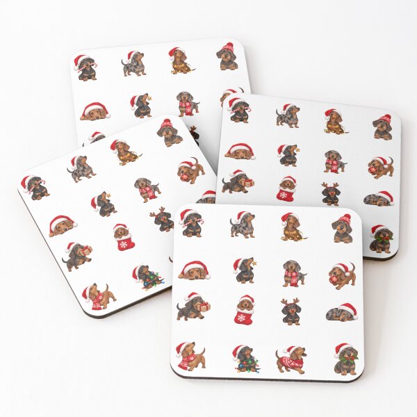 Item preview, Christmas Dachshunds – 16 Dachshund Stickers for Dog Lovers designed and sold by sabantha.