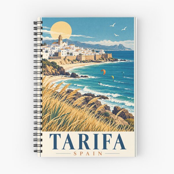 Item preview, Tarifa Spain Travel Souvenir Midcentury Illustration designed and sold by VisualArtsOasis.