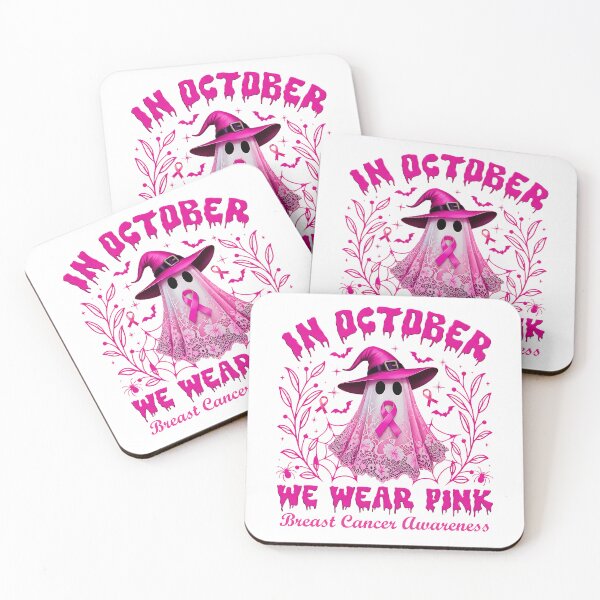 Item preview, In October We Wear Pink Ghost Breast Cancer Awareness Halloween designed and sold by DYAFLK.