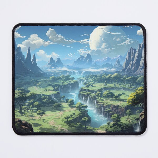 Item preview, Moonlit Waterfall Kingdom | Anime Fantasy World designed and sold by bella-rosa87.