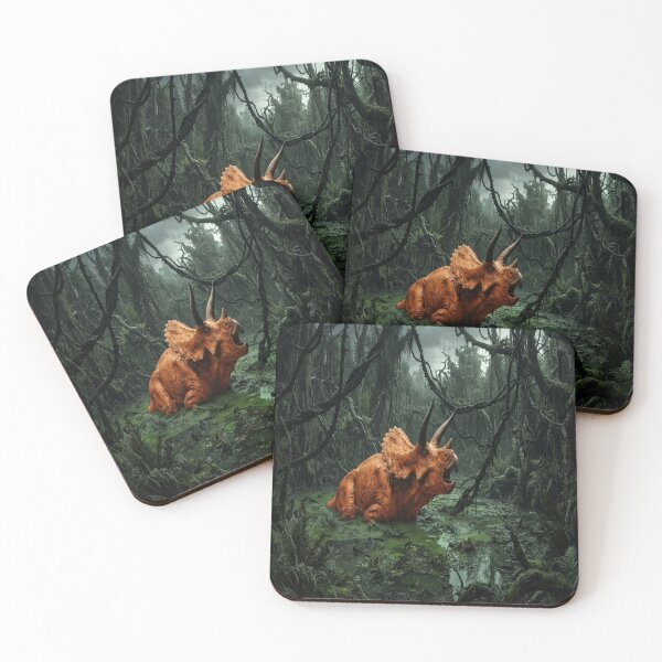 Item preview, Orange Triceratops in Dark Mystical Swamp designed and sold by AfresStudio.
