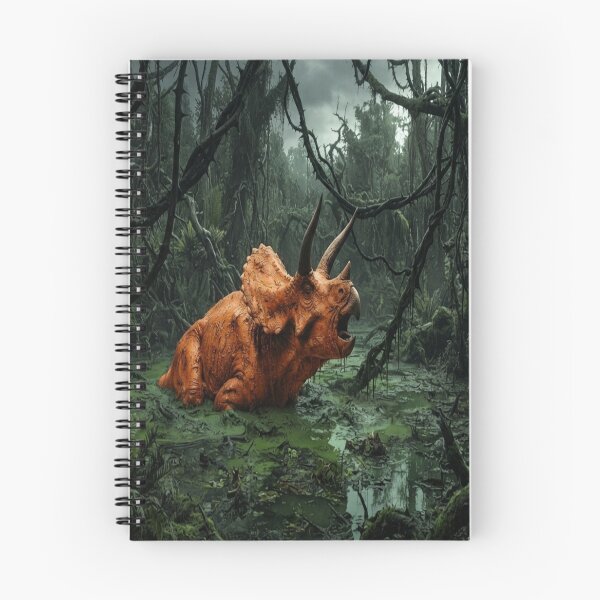 Item preview, Orange Triceratops in Dark Mystical Swamp designed and sold by AfresStudio.