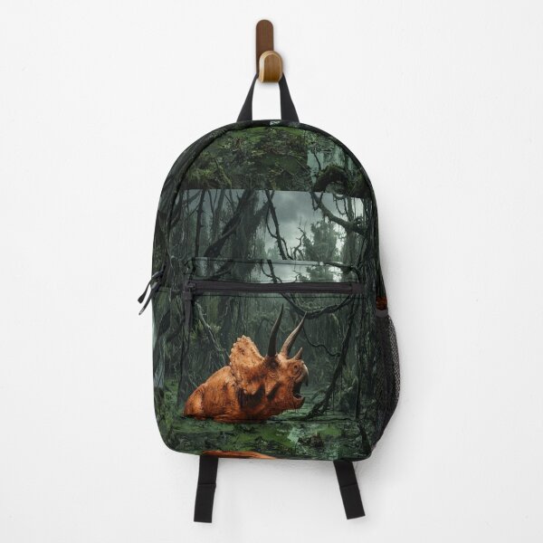 Item preview, Orange Triceratops in Dark Mystical Swamp designed and sold by AfresStudio.