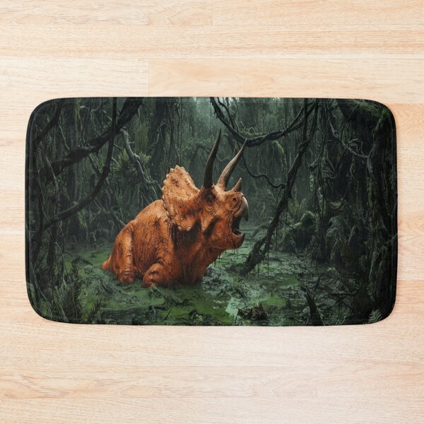 Item preview, Orange Triceratops in Dark Mystical Swamp designed and sold by AfresStudio.