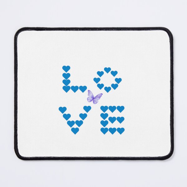 Item preview, Blue Hearts Love with Butterfly  designed and sold by MissLotusStudio.