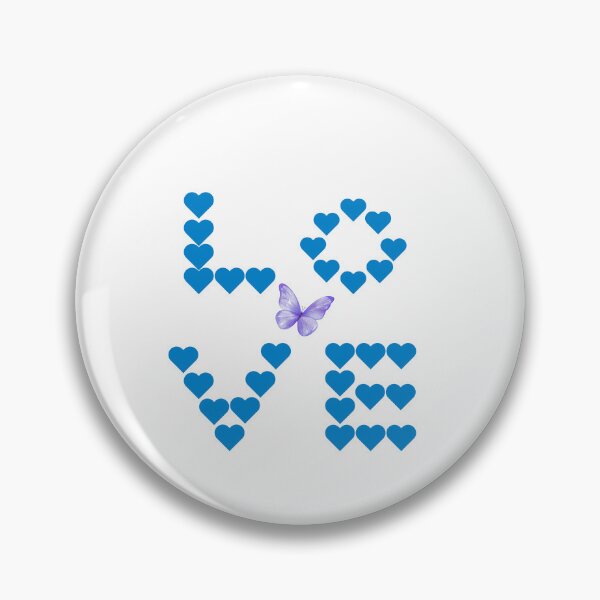 Item preview, Blue Hearts Love with Butterfly  designed and sold by MissLotusStudio.