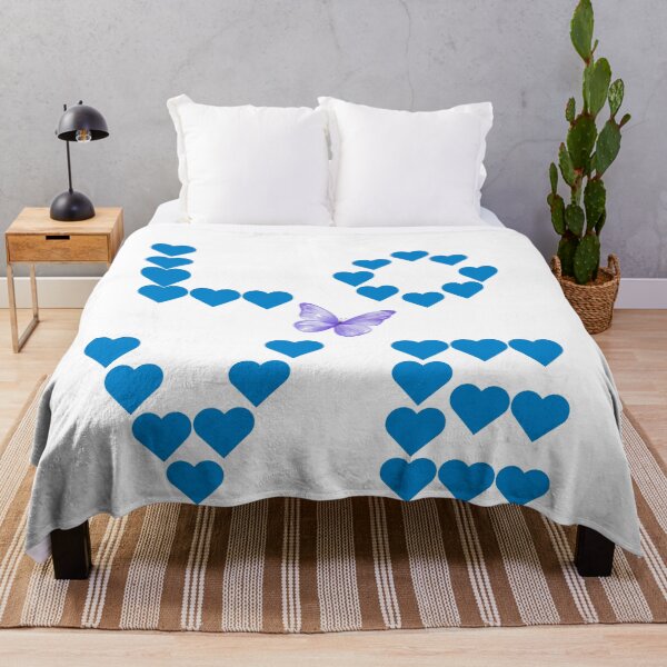 Item preview, Blue Hearts Love with Butterfly designed and sold by MissLotusStudio.