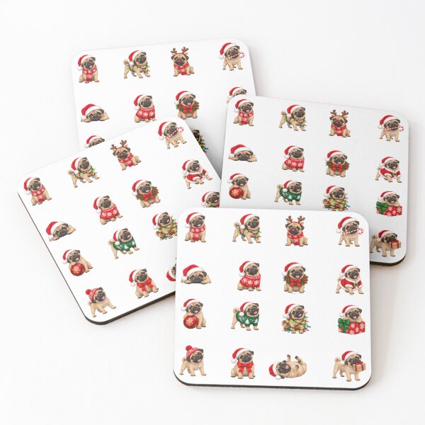 Item preview, Christmas Pugs – 16 Pug Stickers for Dog Lovers designed and sold by sabantha.