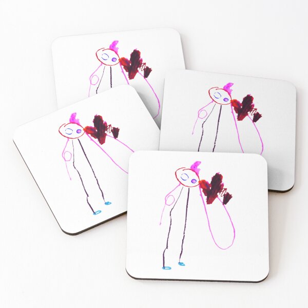 Item preview, Funny Pink Character With A Big Heart designed and sold by LittleHandsBigWorld.