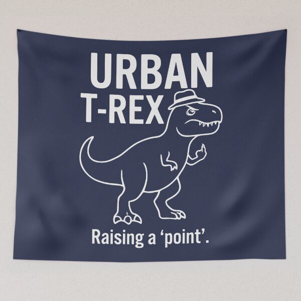 Item preview, Urban T-Rex Raising A Point Funny Middle Finger Dinosaur designed and sold by Amir Faysal.