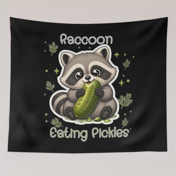 Item preview, Raccoon Eating Pickles designed and sold by VisualPantry.