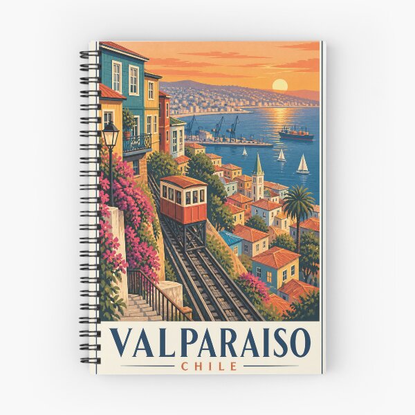 Item preview, Valparaiso Chile Travel Souvenir - Midcentury Painted Art designed and sold by VisualArtsOasis.