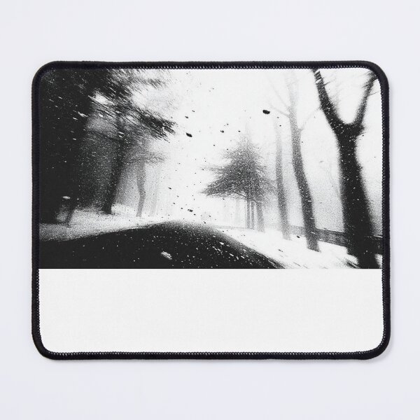 Item preview, High Contrast Monochrome Winter Blizzard Forest Road designed and sold by MarizsaMoluk.