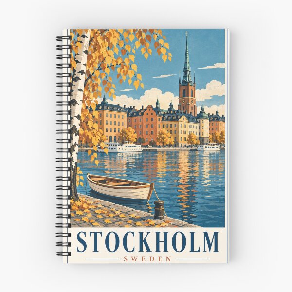 Item preview, Stockholm Sweden Travel Souvenir Classic Midcentury Artwork designed and sold by VisualArtsOasis.