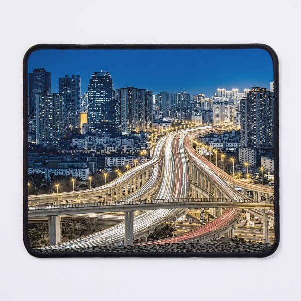 Item preview, Blue City Highway Light Trails Wall Art designed and sold by ArtlightStudio.