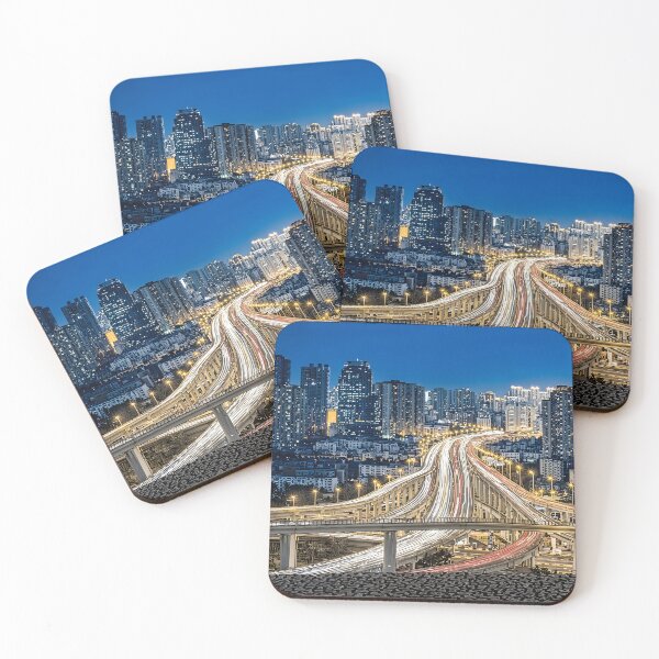 Item preview, Blue City Highway Light Trails Wall Art designed and sold by ArtlightStudio.