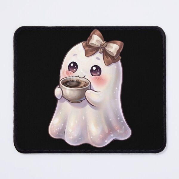 Item preview, Cute Kawaii Ghost Drinking a Coffee Design / Halloween / Cafe / Ghosts / Foodie / Drinks / T-shirts mugs stickers phone case hardcover journal poster designed and sold by TeenLake.