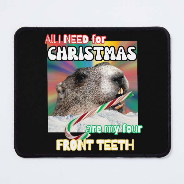 Item preview, Funny Festive Groundhog All I Need for Christmas are my Four Front Teeth | Light Ink Edition designed and sold by SunandShade.