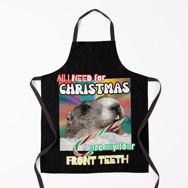 Item preview, Funny Festive Groundhog All I Need for Christmas are my Four Front Teeth | Light Ink Edition designed and sold by SunandShade.