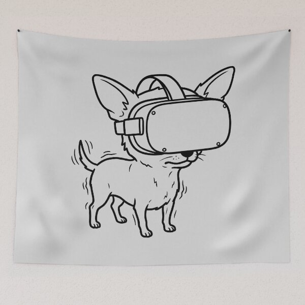 Item preview, Chihuahua Wearing VR Headset designed and sold by ThreadRiotTees.