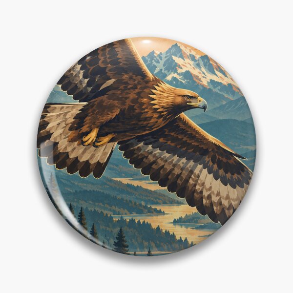 Item preview, Golden Eagle Wildlife Midcentury Illustration designed and sold by VisualArtsOasis.