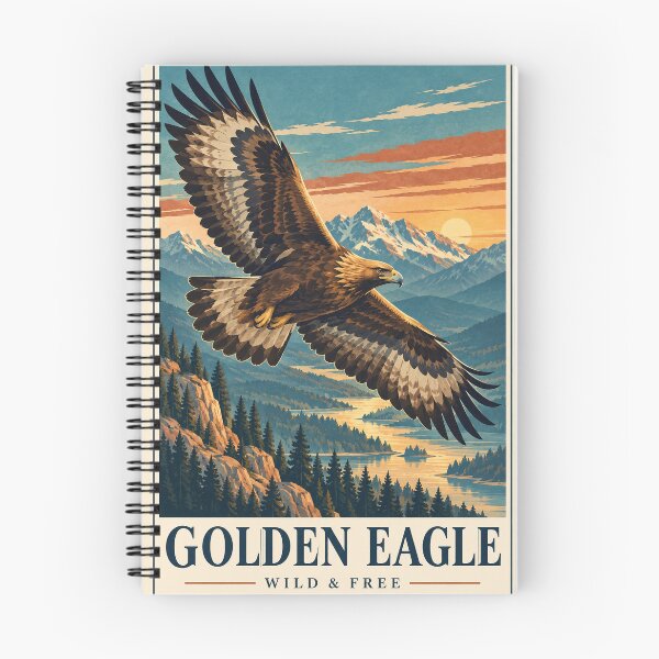 Item preview, Golden Eagle Wildlife Midcentury Illustration designed and sold by VisualArtsOasis.