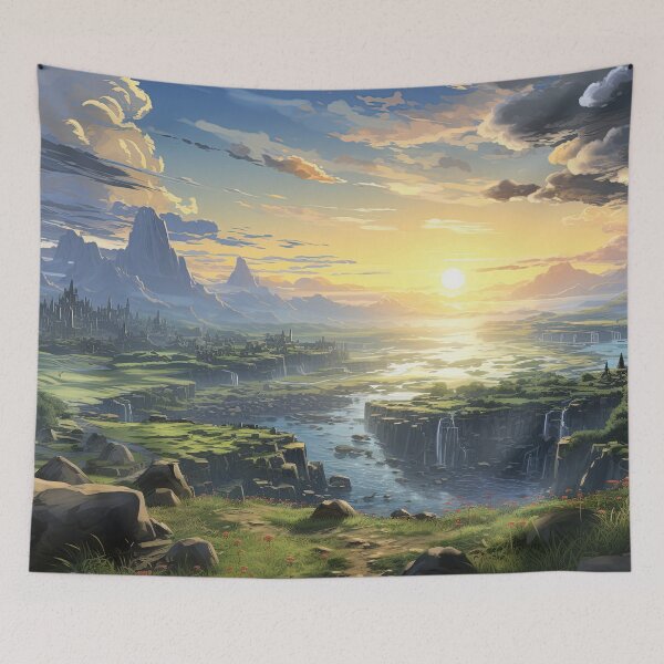 Item preview, Golden Valley at Sunset | Anime Fantasy Adventure designed and sold by bella-rosa87.