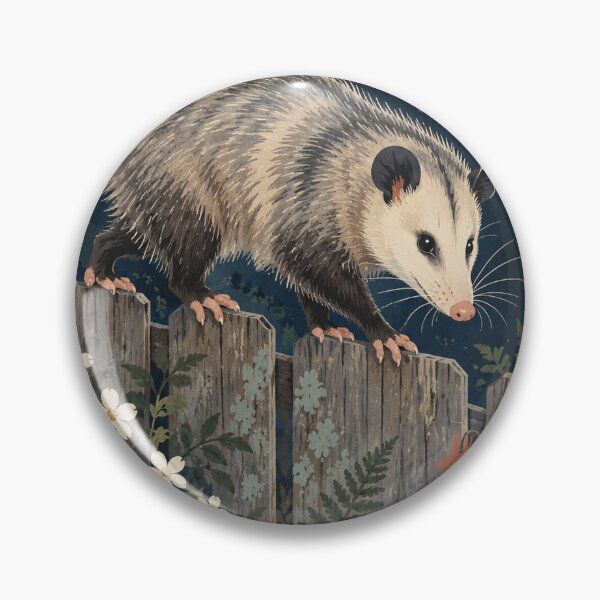 Item preview, Opossum Night Wanderer Wildlife Midcentury Painted Art designed and sold by VisualArtsOasis.