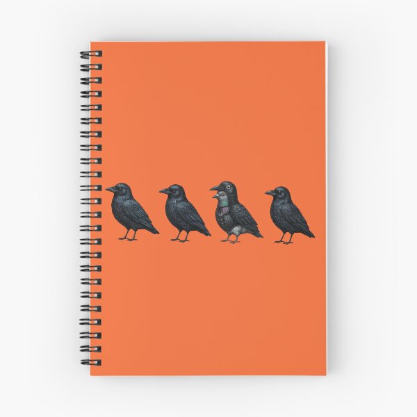 Item preview, Detailed Crow Illustrations with One Unique Central Corvid, Monochromatic Gothic Style designed and sold by MotivaChic.