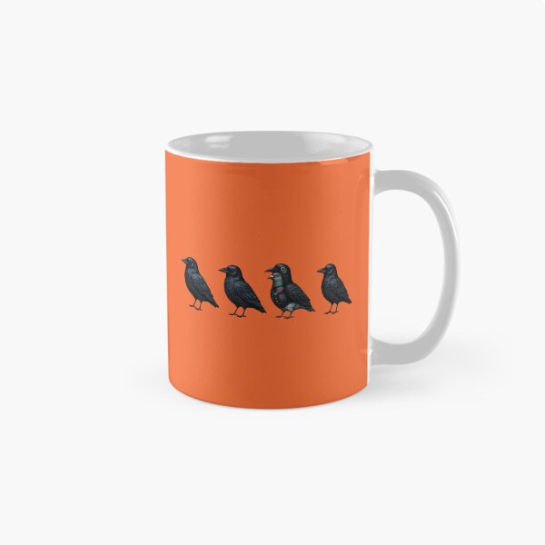 Item preview, Detailed Crow Illustrations with One Unique Central Corvid, Monochromatic Gothic Style designed and sold by MotivaChic.
