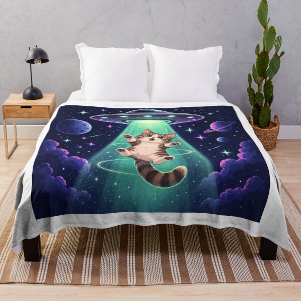 Item preview, Funny Cat Abducted by UFO designed and sold by CanArtVision.