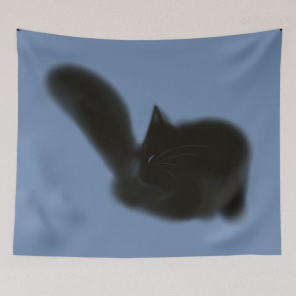 Item preview, Cat grooming against blue background  designed and sold by TNT-Atelier.