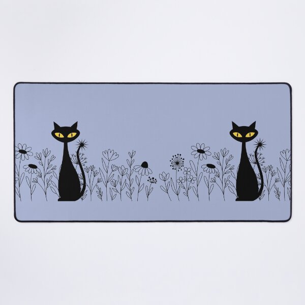 Item preview, Spooky-Cool Cat & flower illustration designed and sold by 247DesignStudio.