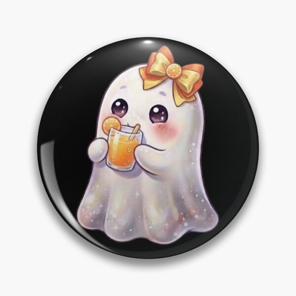 Item preview, Cute Kawaii Ghost Drinking a Orange Juice Design / Halloween / Cafe / Ghosts / Foodie / Drinks / T-shirts mugs stickers phone case hardcover journal poster designed and sold by TeenLake.