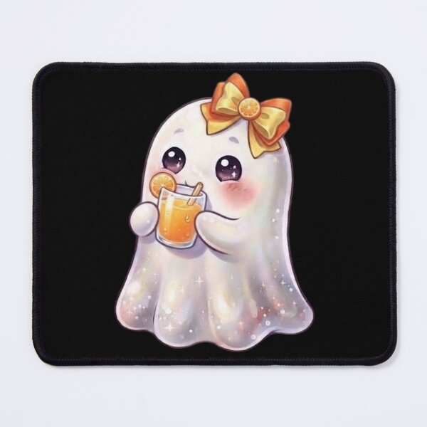 Item preview, Cute Kawaii Ghost Drinking a Orange Juice Design / Halloween / Cafe / Ghosts / Foodie / Drinks / T-shirts mugs stickers phone case hardcover journal poster designed and sold by TeenLake.