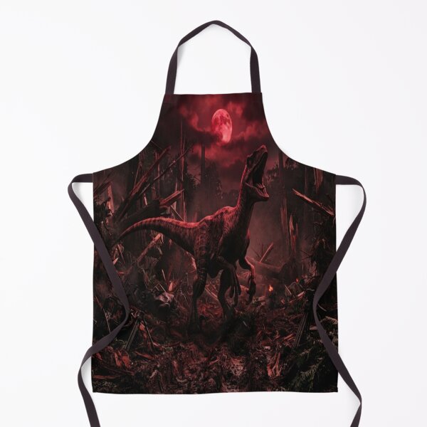 Item preview, Raptor Dinosaur Under Red Moon in Destroyed Forest designed and sold by AfresStudio.