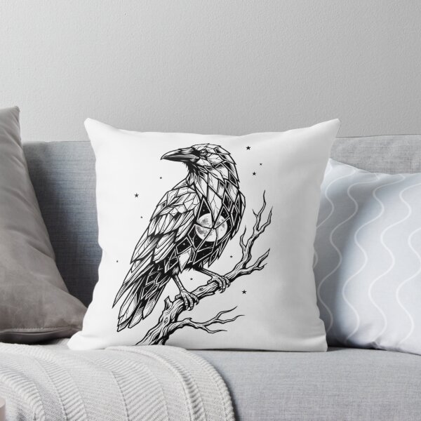 Item preview, Gothic Crow Raven on Branch Dark Academia Line Art designed and sold by FGprints.