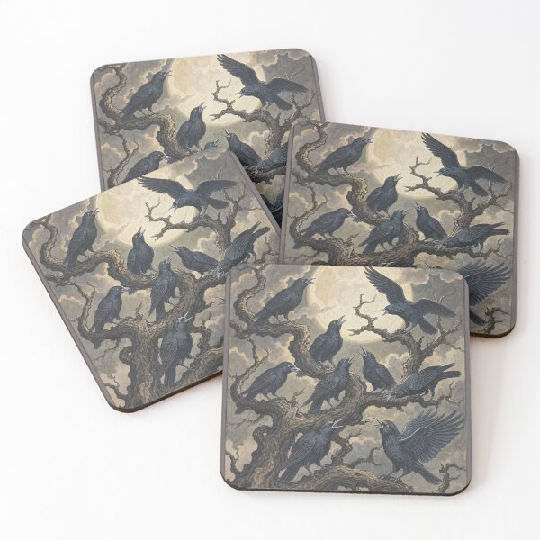 Item preview, Crows Having a Conversation in a Spooky Tree designed and sold by cbfineart.