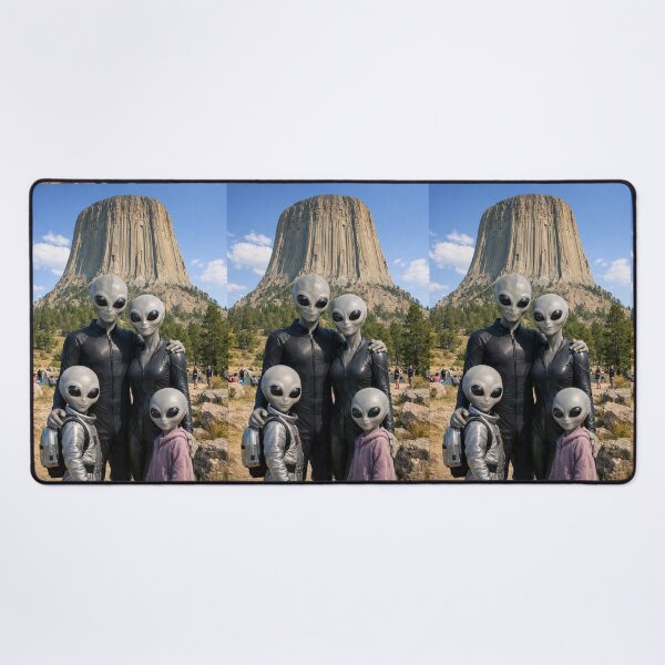 Item preview, Aliens Visiting Devils Tower in Wyoming designed and sold by Halifaxartguy.
