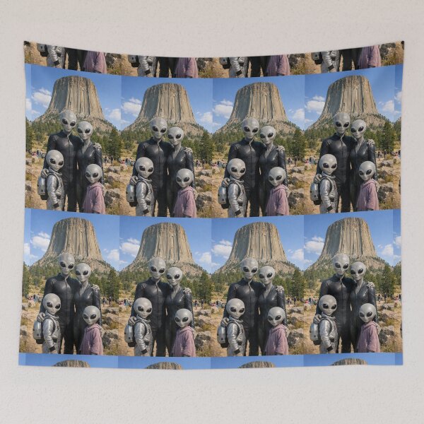 Item preview, Aliens Visiting Devils Tower in Wyoming designed and sold by Halifaxartguy.
