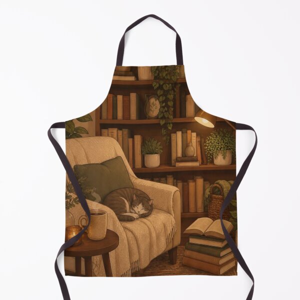 Item preview, Cozy Hygge Library Sleeping Cat designed and sold by creativerooney.
