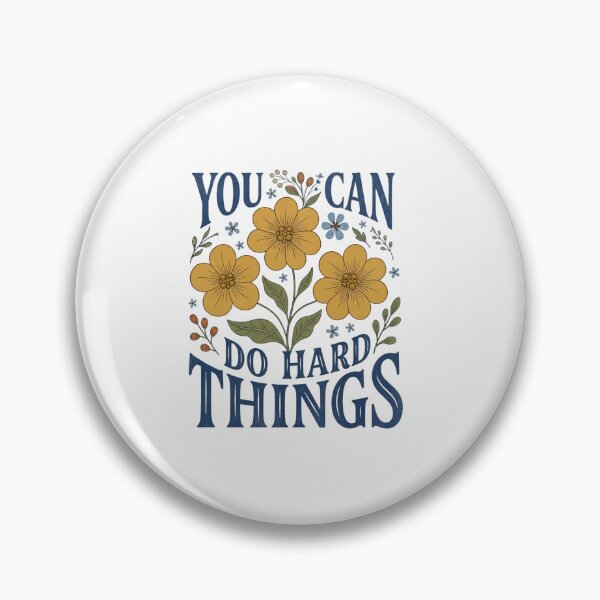 Item preview, Retro Folk Floral "YOU CAN DO HARD THINGS" Inspirational Design designed and sold by MotivaChic.