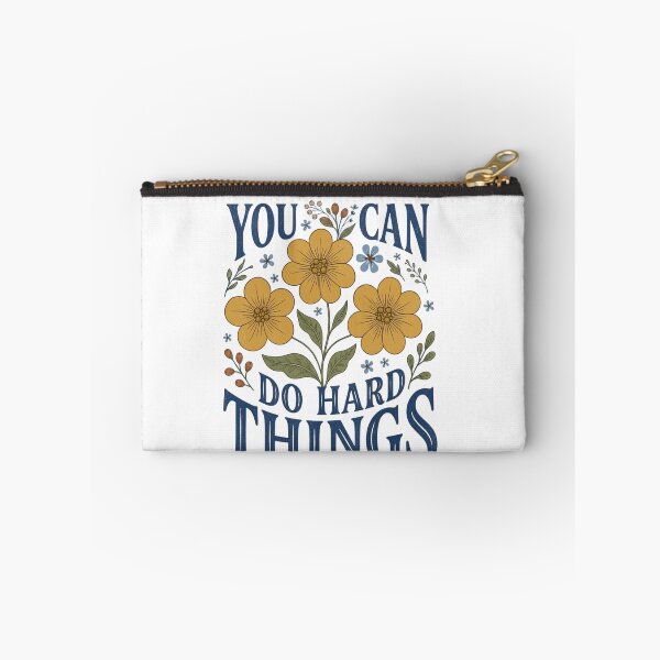 Item preview, Retro Folk Floral "YOU CAN DO HARD THINGS" Inspirational Design designed and sold by MotivaChic.