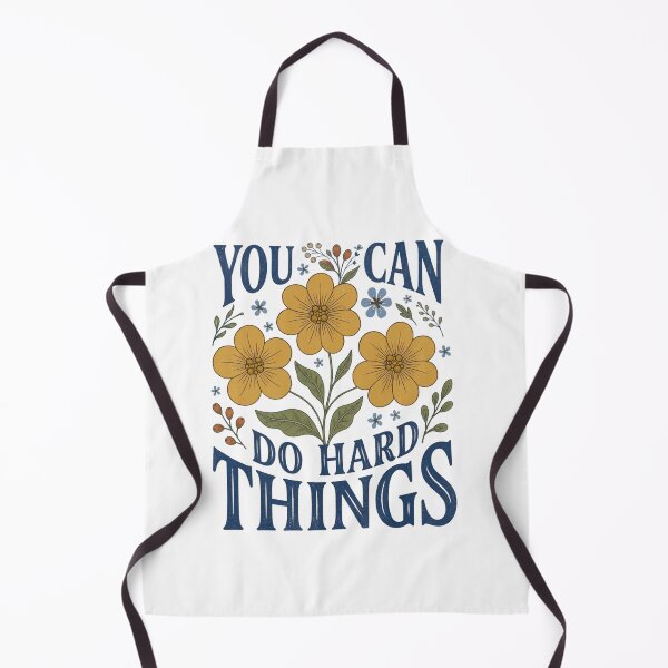 Item preview, Retro Folk Floral "YOU CAN DO HARD THINGS" Inspirational Design designed and sold by MotivaChic.