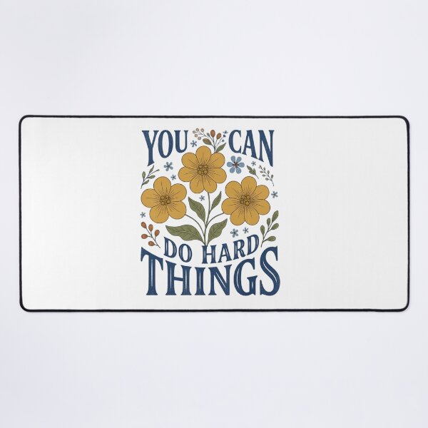 Item preview, Retro Folk Floral "YOU CAN DO HARD THINGS" Inspirational Design designed and sold by MotivaChic.
