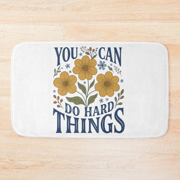 Item preview, Retro Folk Floral "YOU CAN DO HARD THINGS" Inspirational Design designed and sold by MotivaChic.