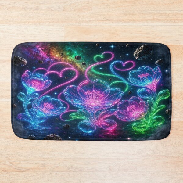 Item preview, Cosmic Neon Blooms: Bioluminescent Galaxy Flowers designed and sold by Breezes-of-Ida.