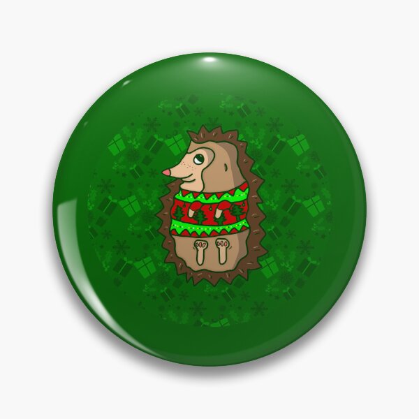Item preview, ugly christmas hedgehog cute green designed and sold by Gossip Rag.