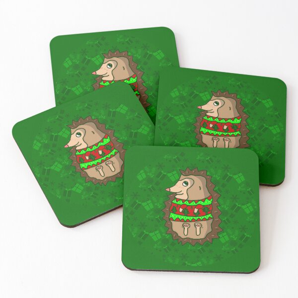 Item preview, ugly christmas hedgehog cute green designed and sold by Gossip Rag.